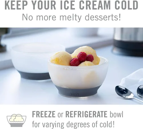 Miniatura 2 de Host Cuencos congelados para helados con agarre de silicona cómodo, cuenco aislado de doble pared para cereales, frutas, acai, postres, fiesta al