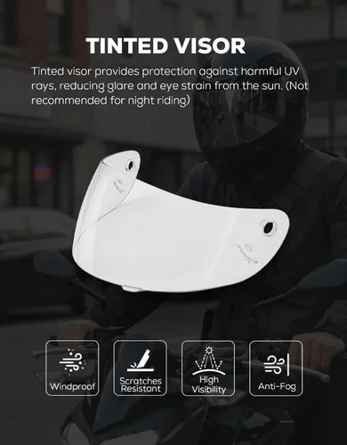 Miniatura 4 de XFMT DOT Casco de Motocicleta de Cara Completa Abatible para Calle Dirt Bike ATV Todoterreno con Visera Transparente para Hombres y Mujeres Adultos