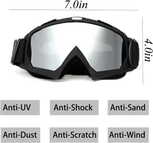 Miniatura 2 de Gafas de Dirt Bike para Hombres, Gafas de Motocicleta para Mujeres, Gafas de ATV Gafas de Esquí para Jóvenes, Gafas de Motocross Gafas Todo Terreno