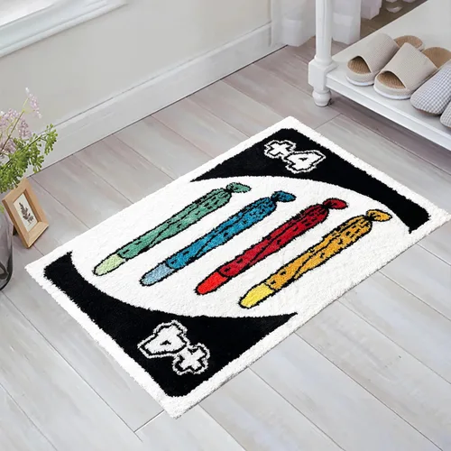 Divertida alfombra con tarjeta de números de 2 x 3, lavable, antideslizante, para sala de juegos, dormitorio, dormitorio y baño, tapete suave y