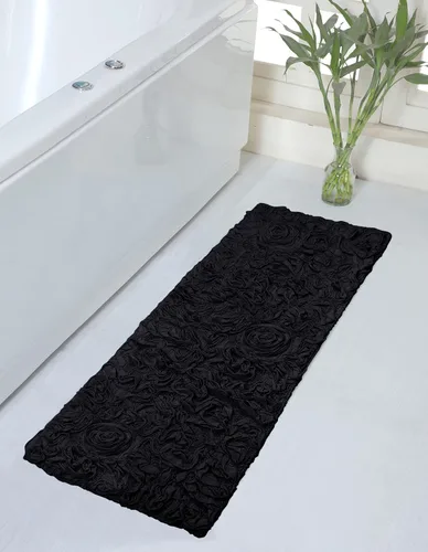 Miniatura 128 de Home Weavers Bell Flower Collection - Tapetes de baño copetudos 100 % algodón, extrasuaves y absorbentes, antideslizantes, lavables a máquina, lino