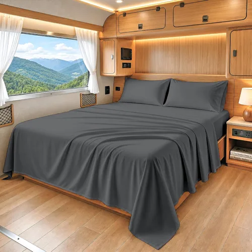 Miniatura 37 de SGI bedding Juego de sábanas de 600 hilos de 4 piezas, 100% algodón egipcio, tamaño King, con bolsillo profundo de 15 pulgadas, sábanas de lujo 16