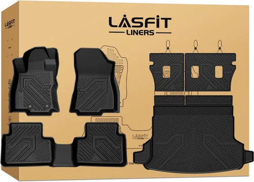 Miniatura 13 de LASFIT Alfombrillas de Piso Compatibles con Nissan Armada 2017-2018 / Infiniti QX56 2011-2013 / Infiniti QX80 2014-2018, TPE Para Todo Clima Ajuste