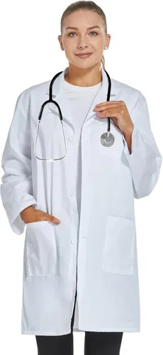 Miniatura 3 de Abrigo de laboratorio profesional para mujeres y hombres, manga larga, blanco, unisex
