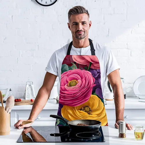 Miniatura 4 de Delantal de cocina para el hogar, cocina, horneado, jardinería, para mujeres y hombres, con 2 bolsillos, impermeable, 32 x 28 pulgadas