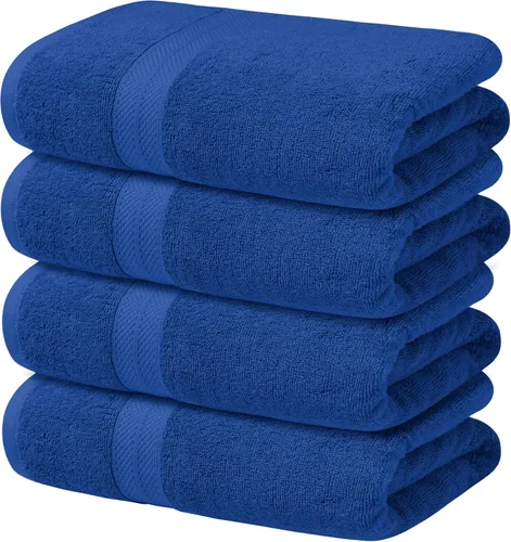 Miniatura 16 de Avalon Towels Juego de 4 toallas de baño beige (27 x 54 pulgadas), 100% algodón absorbente y de secado rápido, toallas beige para baño, súper suaves