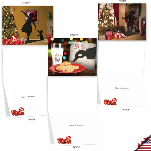 Miniatura 4 de The Best Card Company - 10 tarjetas navideñas de Santa con sobres - Juego surtido en caja, tarjetas navideñas para niños (4 x 5.12 pulgadas)