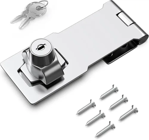 Miniatura 24 de Cerradura de cerrojo con llave de 2.5 pulgadas para armarios y puertas pequeñas, diseño de perilla giratoria, aleación de zinc resistente con hierro