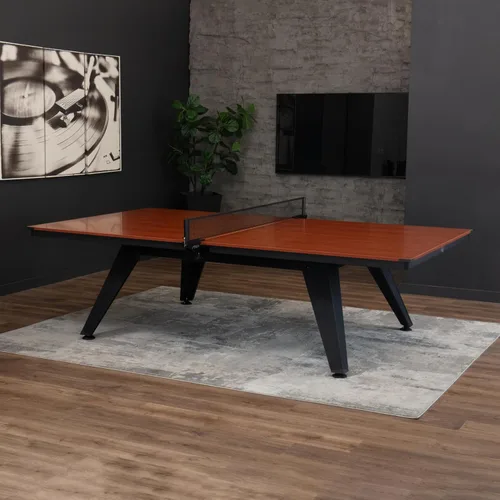 Miniatura 6 de STIGA Mesa de ping pong ultra interior – Mesa de ping pong de grano de madera de 0.709 in con marco de acero, red de torneo y poste, niveladores