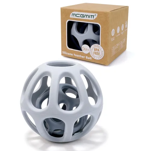 Miniatura 11 de MCGMITT Pelotas sensoriales para bebé, pelota mordedor de bebé de silicona elástica de grado alimenticio fácil de agarrar para 0-6 6-12 meses