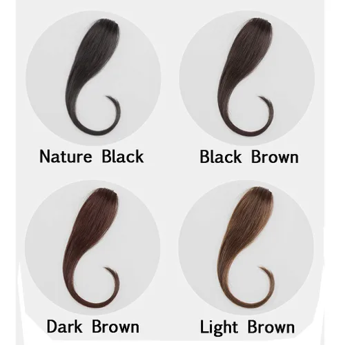 Miniatura 4 de Extensión de cabello humano con clip para mujer, fácil de usar, 1 pieza de 10 pulgadas, color negro y marrón