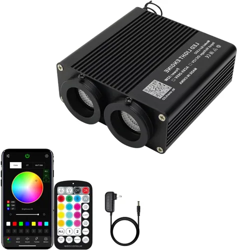 Miniatura 12 de AZIMOM Fuente de Luz de Fibra Óptica Centelleante de Alta Luminosidad 50W Motor Driver de Caja de Luz RGBW Control Remoto Bluetooth/RF Modo Sensor