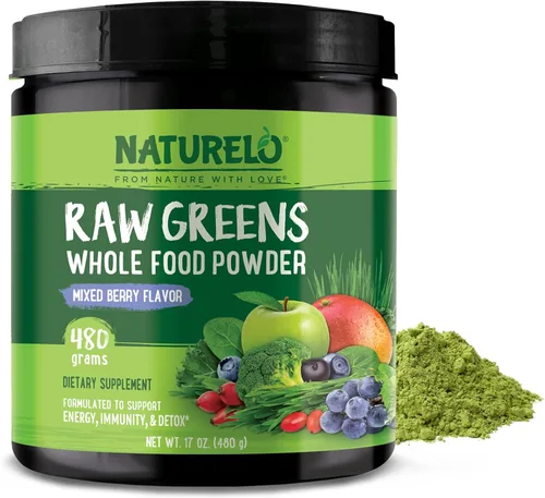 NATURELO - Polvo de superalimentos de verdes crudos, 1