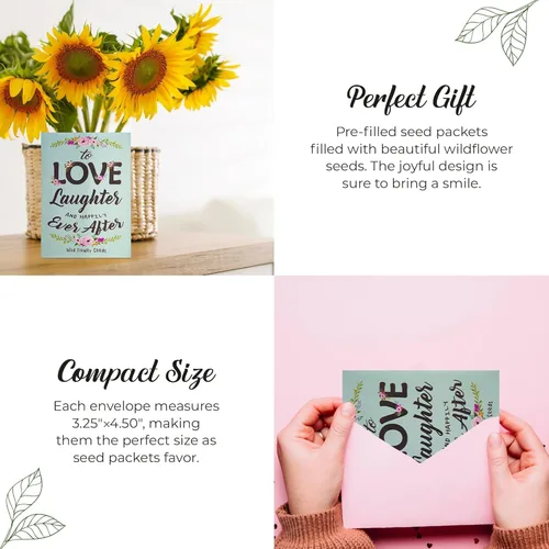 Miniatura 4 de Paquete de semillas de flores silvestres prellenadas para bodas, baby showers, despedidas de soltera, recuerdos de fiesta para invitados con texto