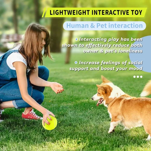 Miniatura 6 de susu & wuwu Pelota de tenis grande para perros, pelota de tenis grande de 4 pulgadas para perro, juguete de juego al aire libre para perros