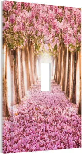 Miniatura 747 de Cubiertas de placa de pared de 3 gang con interruptor de luz de triple palanca, en negro y dorado con esplendor de oro rosa, estampado floral