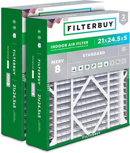 Miniatura 42 de Filterbuy 10x17x2 Filtro de aire MERV 8 Defensa Esencial contra el Polvo y las Alergias (2 unidades), Filtros exteriores plegados electrostáticos