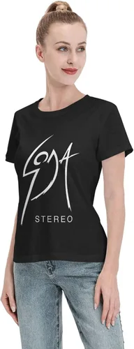Miniatura 4 de Soda Stereo Logo T Shirt Womens Summer Tee Casual Short Sleeve Tshirt