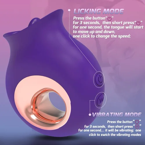 Miniatura 4 de Juguetes para adultos, vibrador de clítoris rosa, vibrador de juguete para lamer la lengua con 9 modos, recargable e impermeable, juguetes sexuales