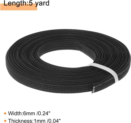 Miniatura 2 de uxcell Deshuesado para coser, 1 pieza de 5 yardas y 0.236 in – corsé de poliéster de alta densidad para vestido de novia, vestido de novia (negro)