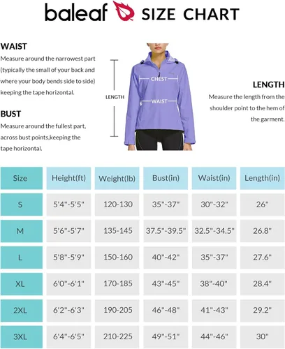 Miniatura 6 de BALEAF Chaquetas impermeables para mujer, cortavientos resistentes al viento, para correr, ligeras, reflectantes, plegables, con capucha
