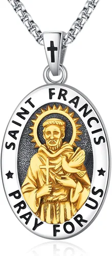 Miniatura 130 de Eusense Saint Necklace Sterling Silver 925 Protection Jewelry for Men Women Patron St Medals Amulet Pendant