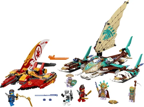Miniatura 2 de LEGO NINJAGO Catamarán Sea Battle 71748 Kit de construcción; juego ninja con juguetes de catamarán y NINJAGO Kai, Jay y Zane; el mejor regalo