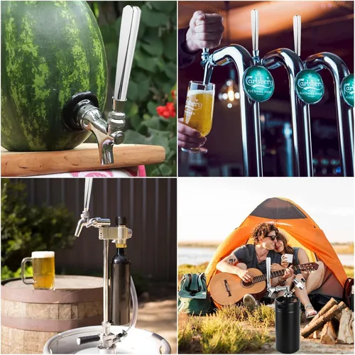 Miniatura 4 de Manijas de grifo de cerveza, 2 piezas de acero inoxidable 304 comercial de barril de cerveza de barril de cerveza mango de grifo de cerveza