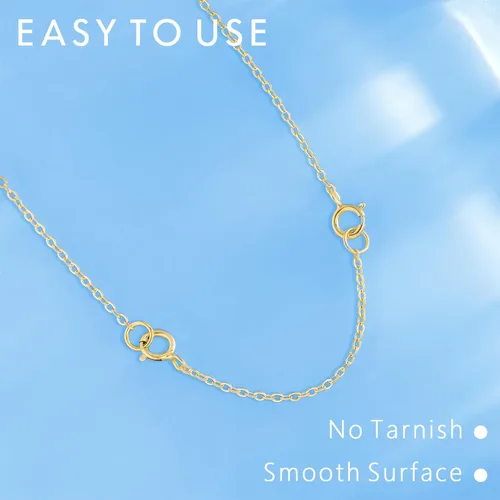Miniatura 6 de Extensores de collar para mujer, extensor de pulsera de oro, extensión de joyería de cadena dorada para tobillera para mujer, juego de 2 piezas