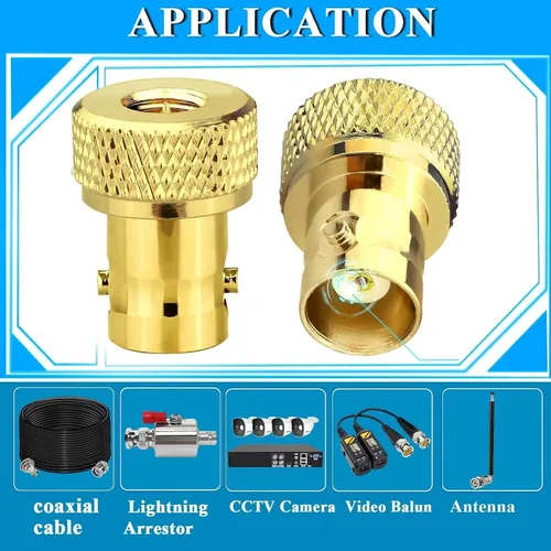 Miniatura 4 de TUOLNK 2PCS SMA to BNC Coax Connector, SMA Male to BNC Female RF Coax Adapter, Low Loss Gold Plated Coaxial Connector for Two Way Radio, Walkie
