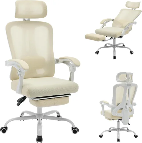 Silla de oficina ergonómica, silla giratoria con soporte lumbar ajustable, silla de oficina en casa con reposapiés, silla de juegos de respaldo alto