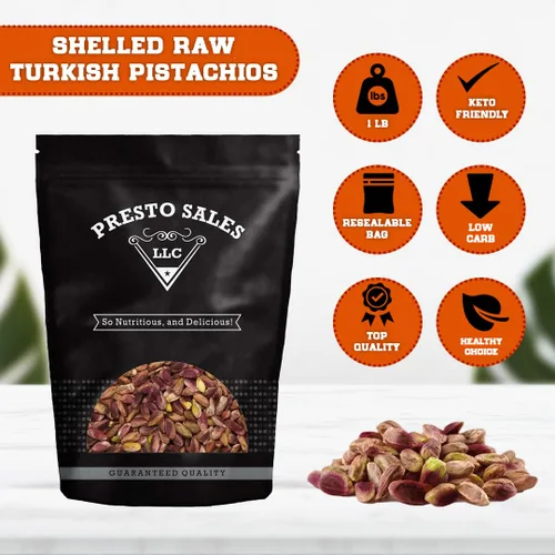 Miniatura 2 de Presto Sales Pistachos crudos turcos sin cáscara ANTEP de 16 onzas. Calidad premium y refrigerio rico en nutrientes Saludable, natural, vegano