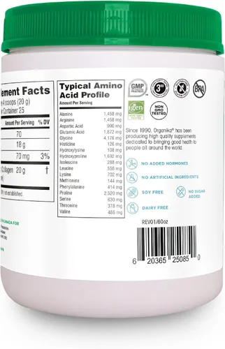 Miniatura 2 de Organika Polvo de Péptidos de Colágeno Hidrolizado Mejorado: Polvo de Colágeno Sin Sabor de Fácil Absorción para Piel, Cabello, Uñas