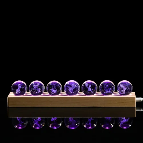 Miniatura 9 de Qianwei Bola de cristal 3D, decoración gótica de Halloween con base de lámpara LED, el mejor regalo de cumpleaños para hombres, profesores, niños