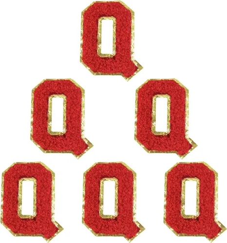 Miniatura 12 de 6 piezas de parches de letras de chenilla autoadhesivas, parches de letras preppy de 2 pulgadas para bolsos, ropa y sombreros, grandes pegatinas