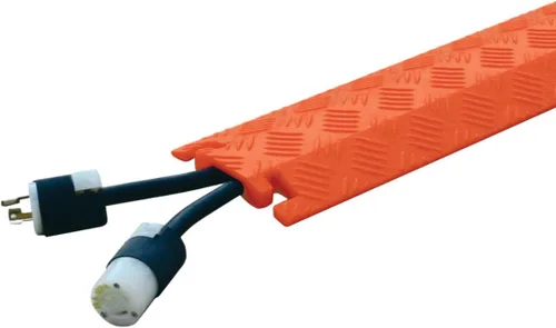 Miniatura 11 de Checkers Protector de cable ligero de 1 canal de 3 pies de largo para múltiples líneas de 0.5 pulgadas, cubierta de cable de piso para pasarelas