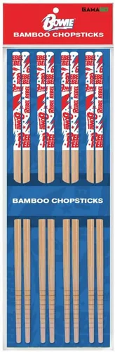 GAMAGO David Bowie - Juego de palillos de bambú – 4 pares de palillos reutilizables adorablemente lindos, fácil agarre, ligero, duradero, 9.25