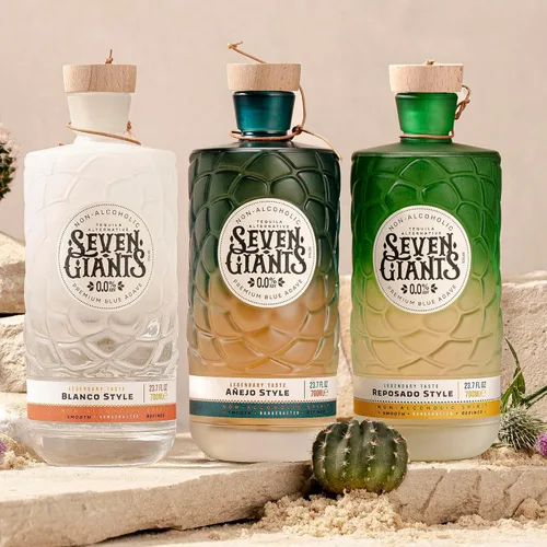 Miniatura 5 de Seven Giants - Alternativa al tequila estilo añejo Licores sin alcohol Bebidas no alcohólicas prémium de Spirits of Virtue Importado por Think