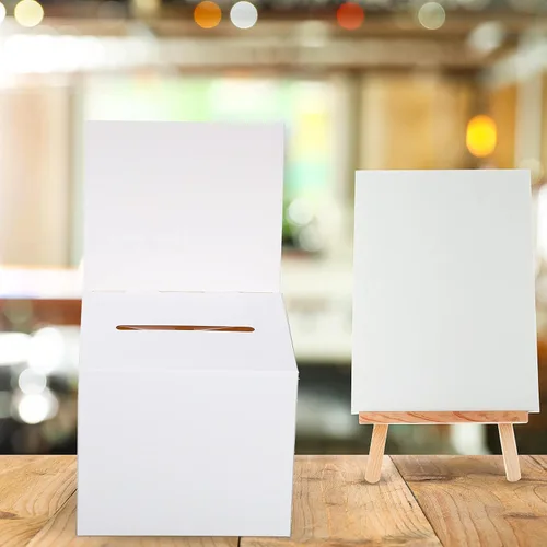 Miniatura 7 de Spakon 18 urnas de cartón con ranuras para sugerencias con cabecera, cajas de donación para recaudación de fondos, recolección de tarjetas de visita