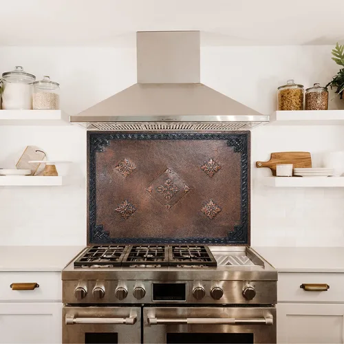 Miniatura 5 de Kitchen Backsplash, Diamonds with Celtic Border Copper Backsplash, Victorian Copper Backsplash Panel, Handmade Copper Backsplash Tile, Indoor