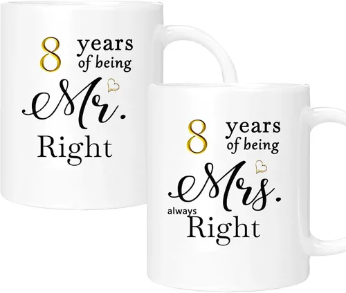 Miniatura 20 de Juego de 2 tazas de café para el 37 aniversario, regalos de boda para parejas, padres, abuelos, hombres, mujeres, marido, esposa, él, ella, caja