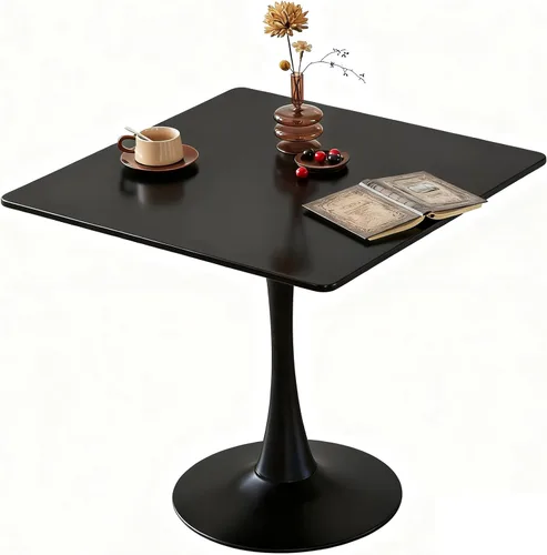 Miniatura 11 de Mesa de Comedor Tulip Redonda para 2, Mesa Moderna de Mediados de Siglo con Pedestal de Metal Resistente para Cocina, Bistró, Café, Ocio