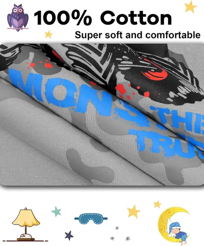 Miniatura 5 de Boys Pajamas 4 Pieces Long Set 100% Cotton Sleepwear Size 18 Months-12 Years