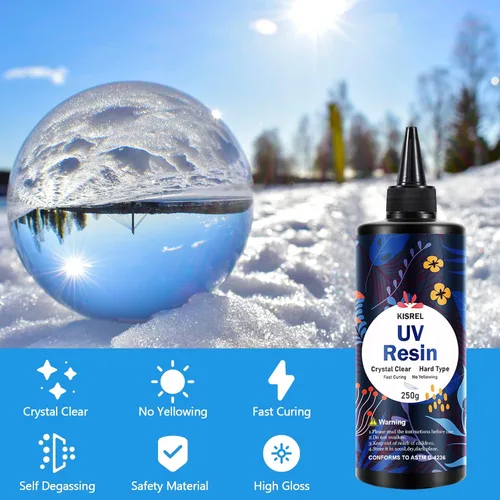 Miniatura 2 de KISREL Resina UV 300g - Kit de resina UV mejorado, resina epoxi UV de curado ultravioleta transparente tipo duro para la fabricación de joyas