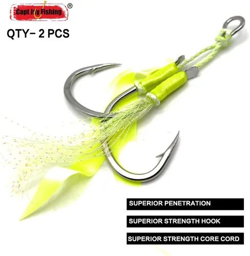 Miniatura 5 de Capt Jay - Ganchos de ayuda de pesca, Jigging Slow Fast Jigs Stinger Hook para bailar y pescar