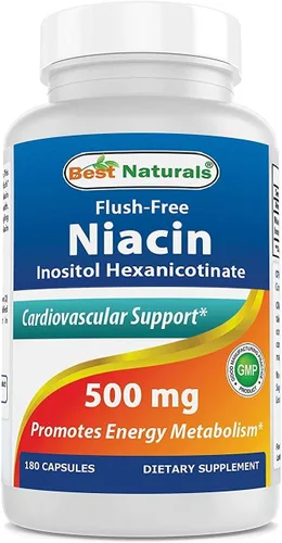 Best Naturals Hexanicotinato de niacina inositol sin enrojecimiento 500 mg 180 Cápsulas