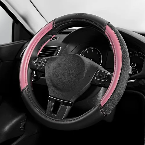 Miniatura 13 de Skechers Funda para Volante Air-Cooled, Funda para Volante de Automóvil de Cuero de Malla Air-Cooled, Ajuste Universal 14" 1/2-15", Protector