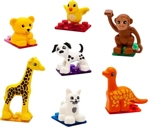 Miniatura 5 de PicassoTiles Juego de figuras de acción de animales magnéticos para imán, bloque de construcción educativo, kit de aprendizaje STEM de construcción