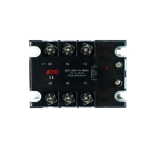 Miniatura 8 de Relé de estado sólido ATO SSR-60DA CC a CA, relé trifásico con indicador LED, entrada 3-32V CC, salida 24-480V CA (60A)