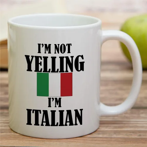 Miniatura 3 de Retreez Taza divertida – I'm Not Yelling I'm Italian Italy - Tazas de café de cerámica de 11 onzas – Divertido, sarcasmo, sarcástico, motivacional